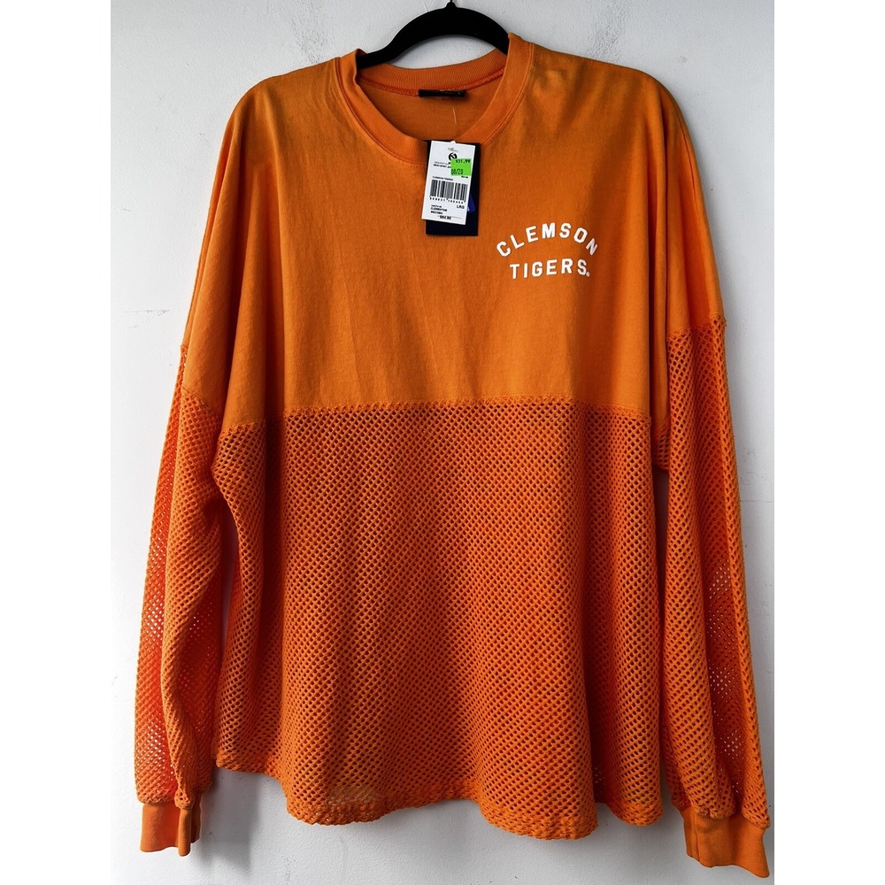 Clemson Tigers Long Sleeve Mesh Spirit Jersey Orange Size Large NWT